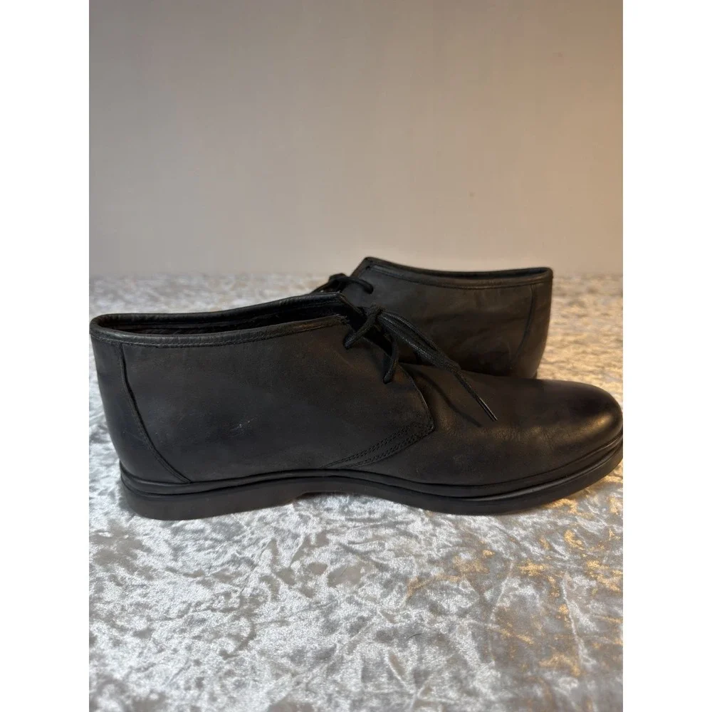 John Varvatos Black Leather Chukka Boots Mens 10.5 M Lace Up Ankle Dress Shoes